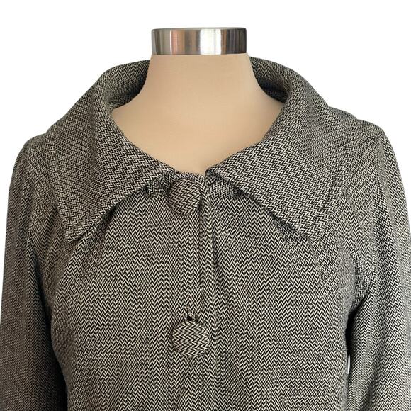 Live A Little Herringbone Swing Coat Jacket Fur Cuffs SMALL Retro 50s 60s Fall - Picture 4 of 12